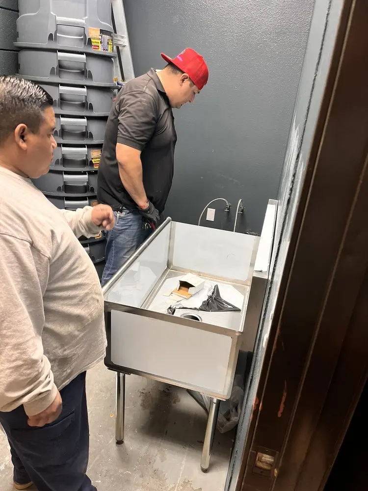 Commercial plumbing and sink installation in Manila